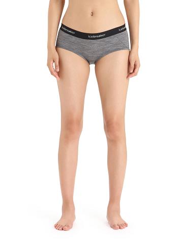 Sous Vêtement Icebreaker Merino Sprite Hot Pants Femme Grise Noir | FR 1707NWYB